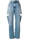 Maison Margiela Oversized Side Slit Jeans - Blue