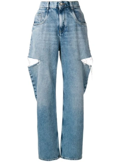 Maison Margiela Oversized Side Slit Jeans - Blue