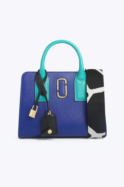 Marc Jacobs Little Big Shot Leather Tote - Blue In Academy Blue Multi/gold