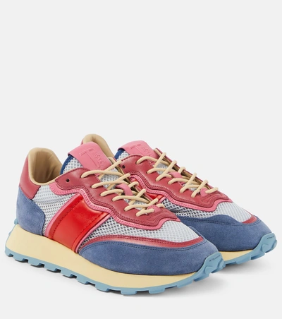 Tod's Suede And Leather Trainers In Multicoloured