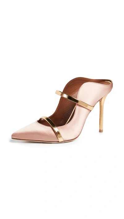 Malone Souliers Maureen Mules In Blush/gold