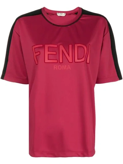 Fendi Short-sleeve Logo T-shirt - Red