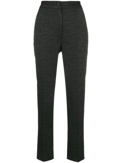 Dolce & Gabbana Cropped High Waisted Trousers - Black