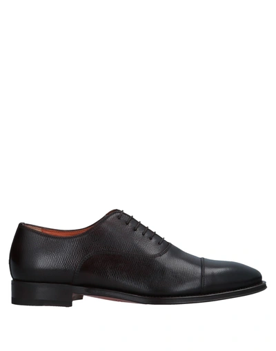 Santoni Lace-up Shoes In Cocoa