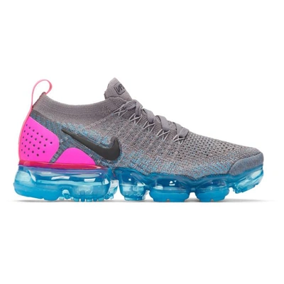 Nike Grey And Blue Air Vapormax Flyknit 2 Sneakers In 004 Greymul