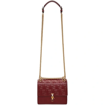 Fendi Red Small 'forever ' 'kan I' Flap Bag