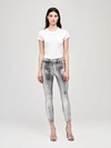 L Agence Margot Foil Jean In Silver Foil