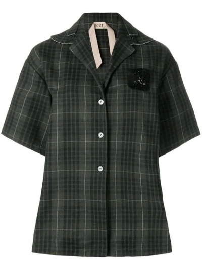 N°21 Oversize Check Shirt In Green