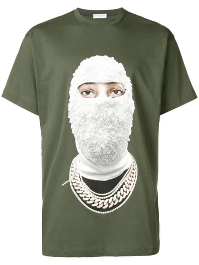 Ih Nom Uh Nit Front Printed Face T-shirt - Green