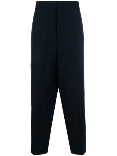 Jil Sander High Waist Drop Crotch Trousers In Blue