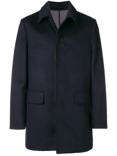 Paolo Pecora Single-breasted Fitted Coat - Blue