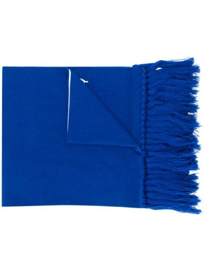 Givenchy Logo Knit Scarf - Blue