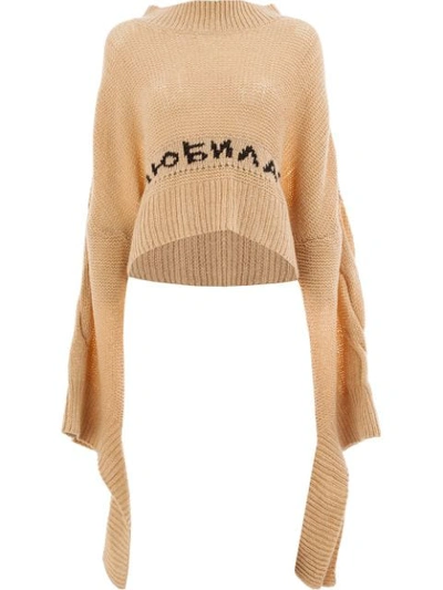 Natasha Zinko Cropped Cashmere Sweater In Brown