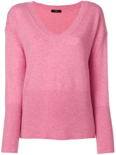 Steffen Schraut V Neck Jumper In Pink