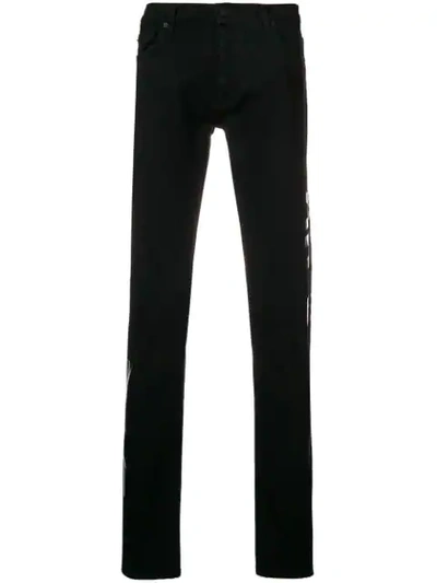 Kenzo Printed Skinny Fit Jeans In Black