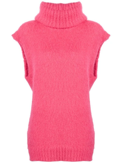 Erika Cavallini Roll Neck Sweater - Pink In Pink & Purple