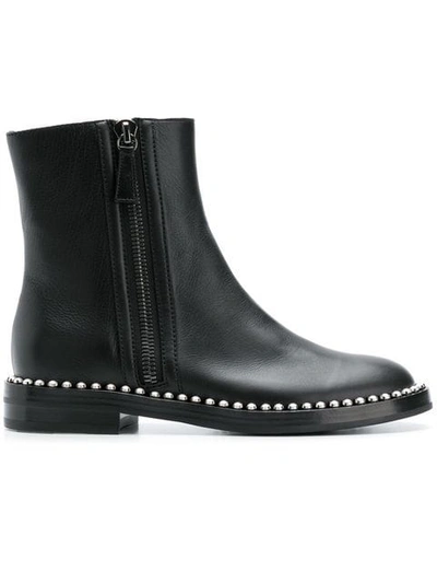 Casadei Studded Sole Ankle Boots In Black