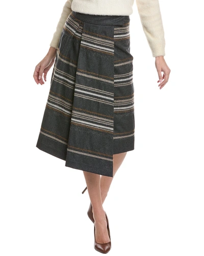 Brunello Cucinelli Wool Skirt In Multi