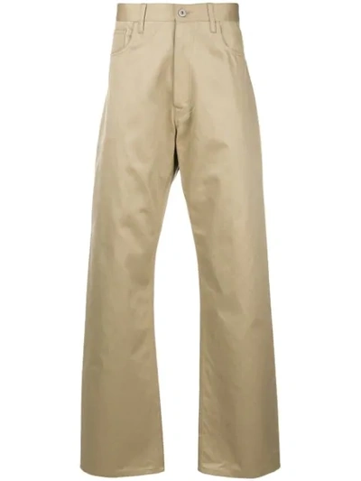 Junya Watanabe Reflective Details Work Trousers In Neutrals