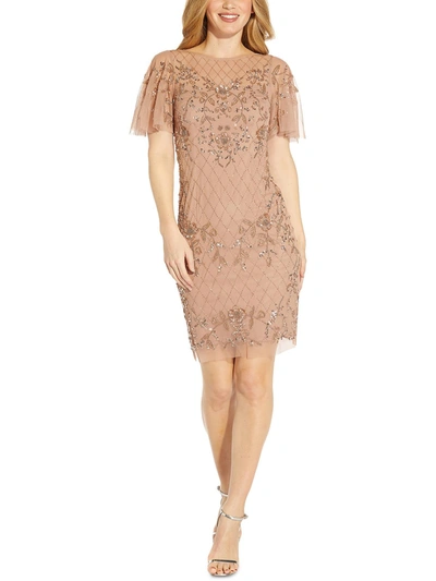 Adrianna Papell Womens Sequin Mini Cocktail And Party Dress In Multi