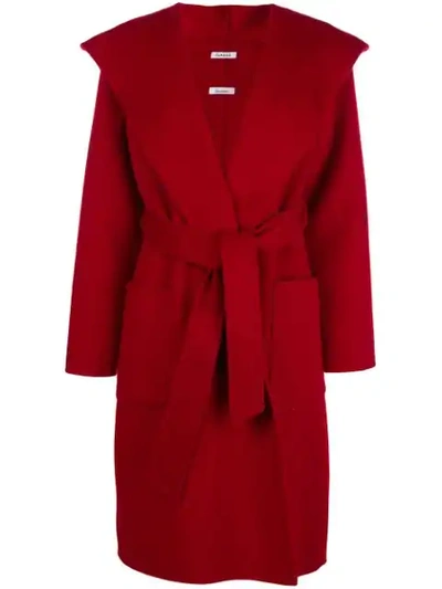 P.a.r.o.s.h Hooded Wrap Coat In Red