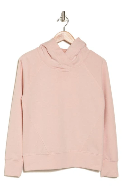 90 Degree By Reflex Oversize Jacquard Pullover Hoodie In Peach Whip