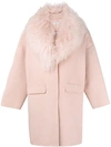 P.a.r.o.s.h Shawl Collar Coat In Pink