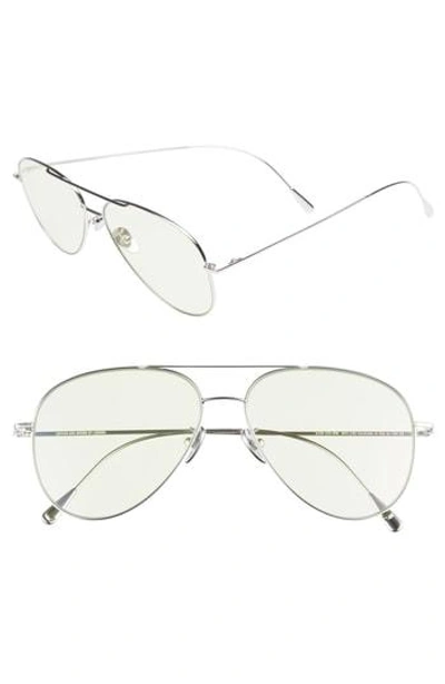 Cutler And Gross 58mm Polarized Aviator Sunglasses - Palladium/ Green