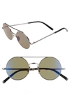 Cutler And Gross 49mm Polarized Round Sunglasses - Ruthenium Metal/ Dark Green