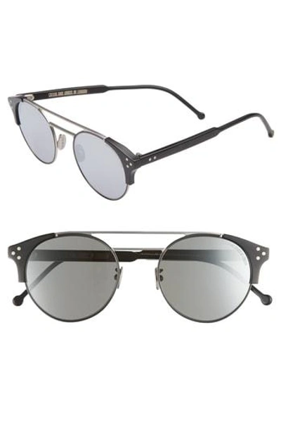 Cutler And Gross 50mm Polarized Round Sunglasses - Palladium And Black/ Silver