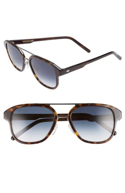 Cutler And Gross 55mm Polarized Aviator Sunglasses - Dark Turtle/ Blue