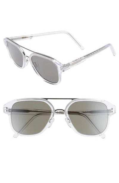 Cutler And Gross 55mm Polarized Aviator Sunglasses - Crystal/ Grey