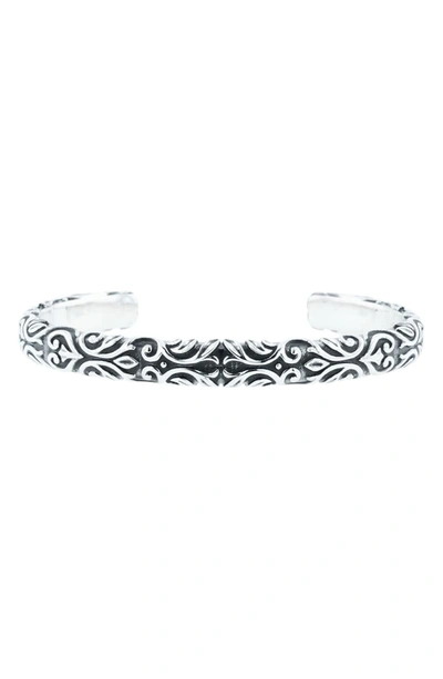 King Baby Engraved Cuff Bracelet In Silver