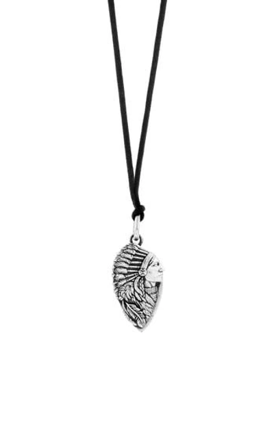 King Baby Profile Pendant Necklace In Silver