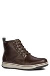 Geox Abroad Abx 2 Tall Lace-up Boot In Dark Coffee Leather
