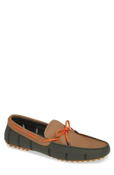 Swims Lux Driving Loafer In Olive/ Gaucho/ Gum