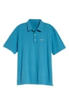 Patagonia Trout Fitz Roy Regular Fit Organic Cotton Polo In Lumi Blue