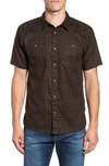 Patagonia 'back Step' Regular Fit Check Short Sleeve Sport Shirt In Windmills/ Ink Black