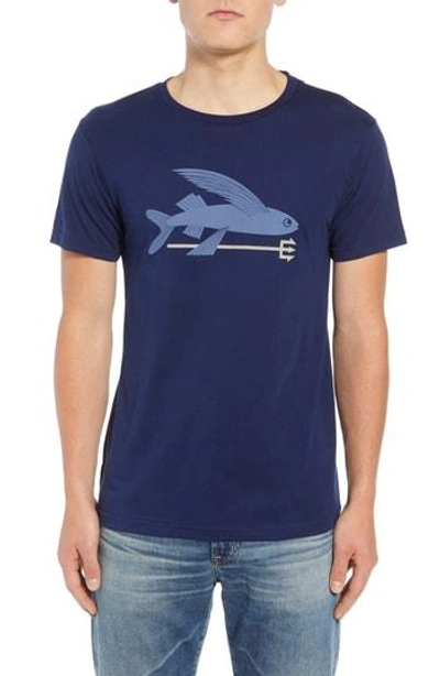 Patagonia Flying Fish Regular Fit Organic Cotton T-shirt In Classic Navy