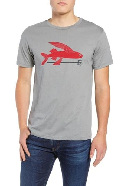 Patagonia Flying Fish Regular Fit Organic Cotton T-shirt In Feather Grey