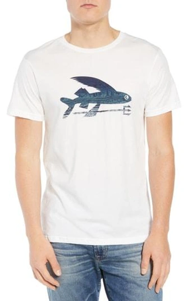 Patagonia Flying Fish Regular Fit Organic Cotton T-shirt In White/ Albanian Landscape