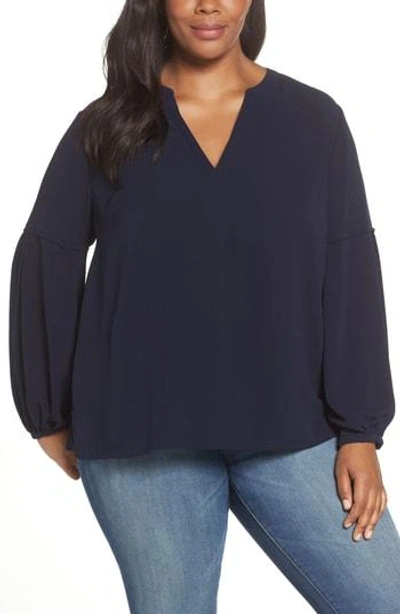 Vince Camuto Bubble Sleeve Blouse In Classic Navy