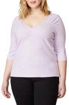 Rebel Wilson X Angels Sweetheart Rib Knit Top In Orchid