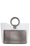 Vince Camuto Clea Faux Leather Tote - Metallic In Anthracite