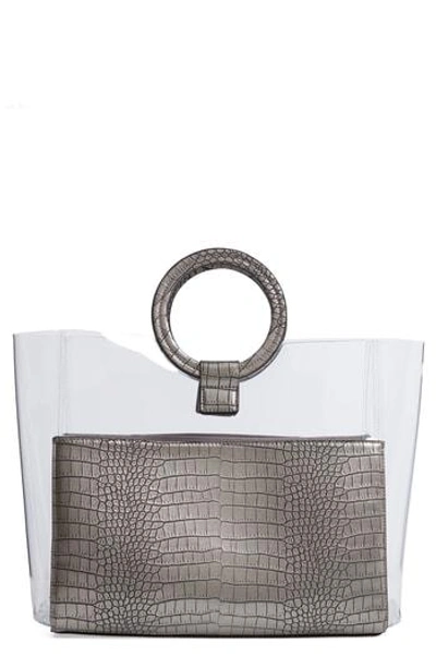 Vince Camuto Clea Faux Leather Tote - Metallic In Anthracite