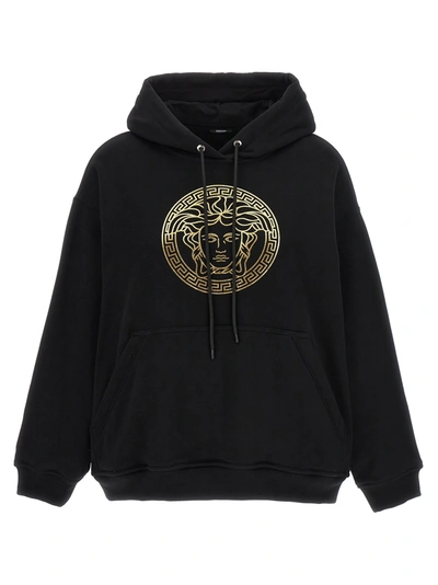 Versace Hooded Sweatshirt With Med In Black