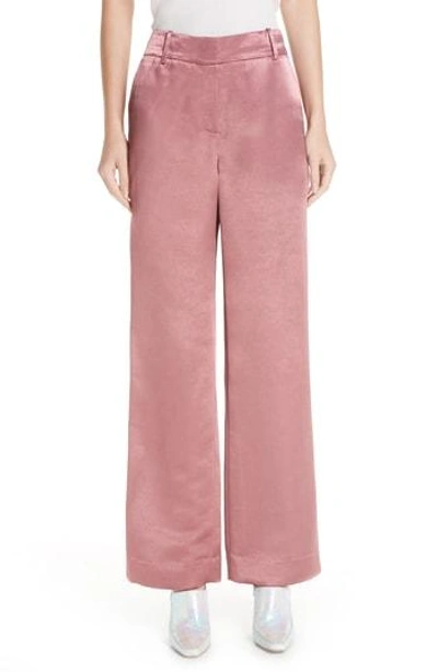 Sies Marjan Textured Satin Pants In Dark Salmon