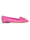 Dolce & Gabbana Vally Taormina Lace Ballerina Shoes In Pink