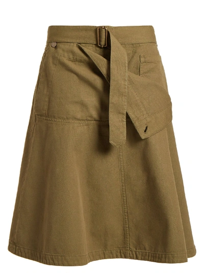 Jw Anderson Green Fold Front Utility Skirt In Color