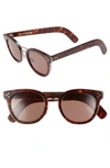 Cutler And Gross 52mm Round Sunglasses In Dark Turtle/ Gold Metal